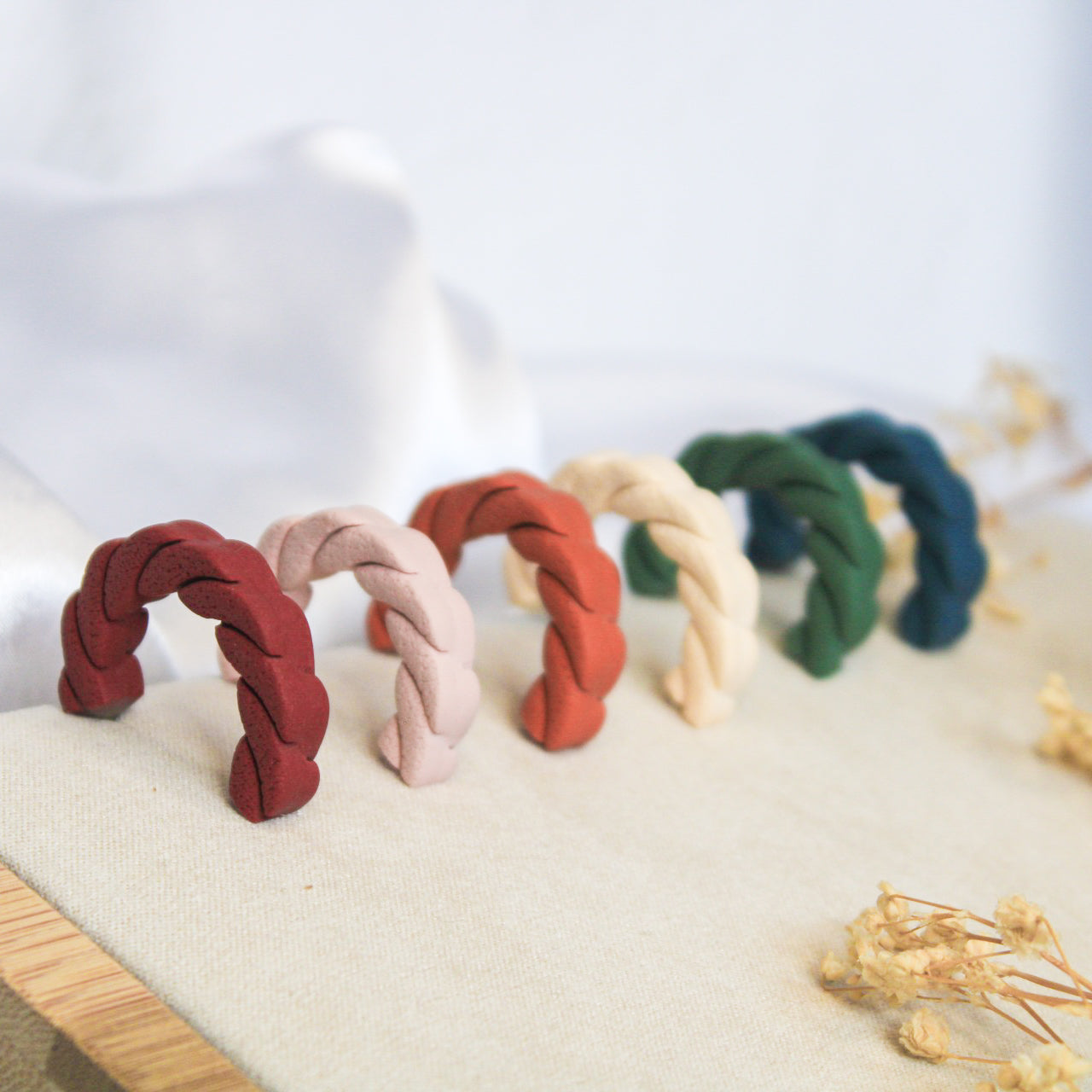 Chunky reversible texture polymer clay hoop earrings | statement earrings NZ