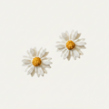 Silver daisy stud polymer clay earrings | dainty flower earrings NZ