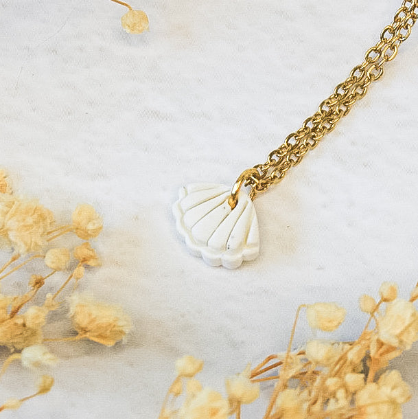 Handmade gold seashell necklace | Ocean inspired necklaces NZ