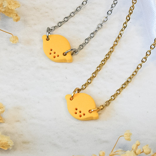 Lemon polymer clay necklaces | NZ jewellery designer
