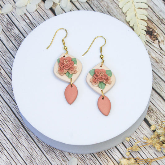 Meadow Bouquet Diamond Earrings | Handmade flower earrings NZ