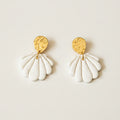 Handmade Gold Midi Seashell Earrings — polymer clay earrings made in New Zealand by Arias Design Co
