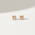 Handmade Fawn Bow Stud Earrings — polymer clay stud earrings made in New Zealand by Arias Design Co