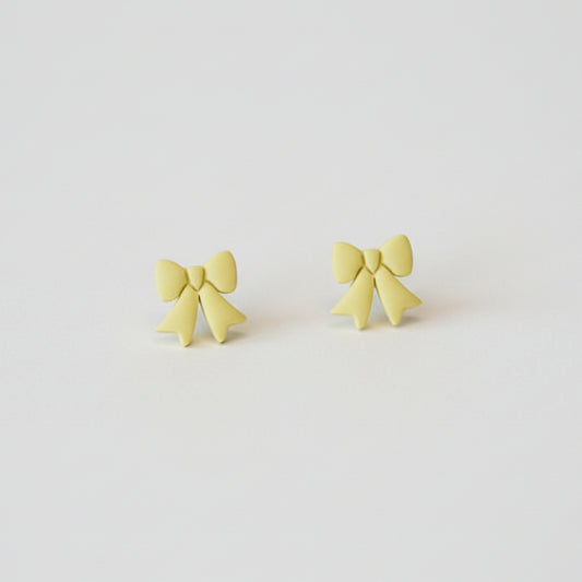 Yellow bow stud earrings | Polymer clay earrings NZ