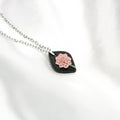 Silver raven chrysanthemum birth flower necklace — November pendant