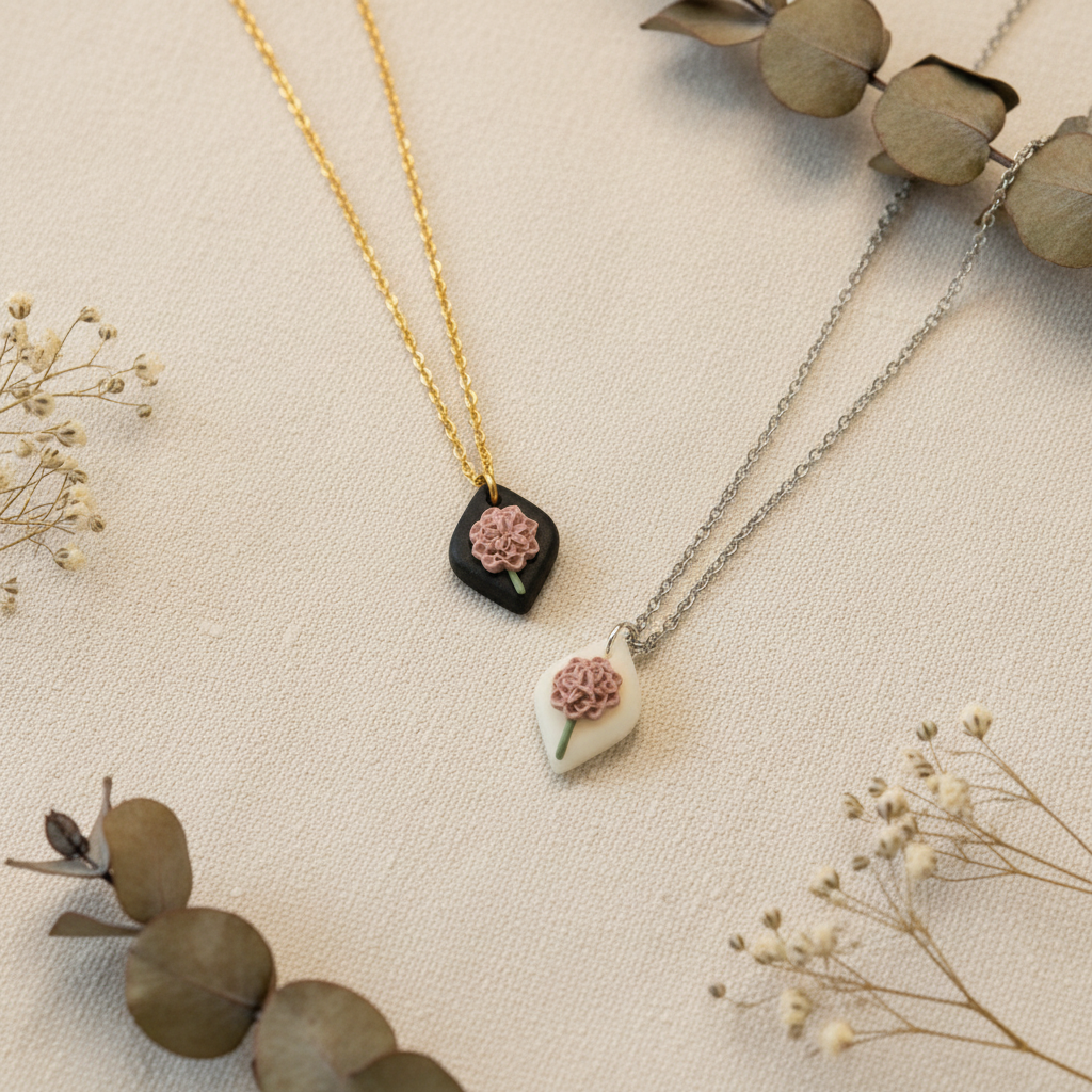 Handmade birth flower month necklaces for November 