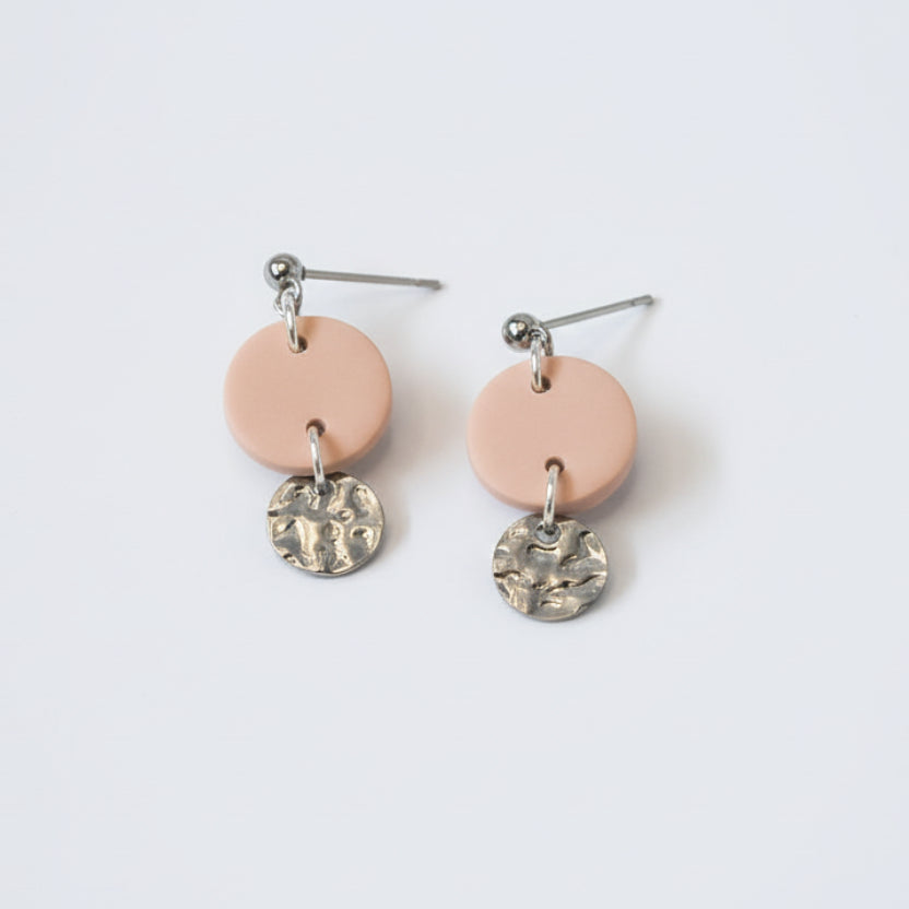 Handmade Simple Circle & Charm Earrings — polymer clay earrings made in New Zealand by Arias Design Co