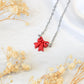 Red bow silver necklace | Handmade silver necklace NZ