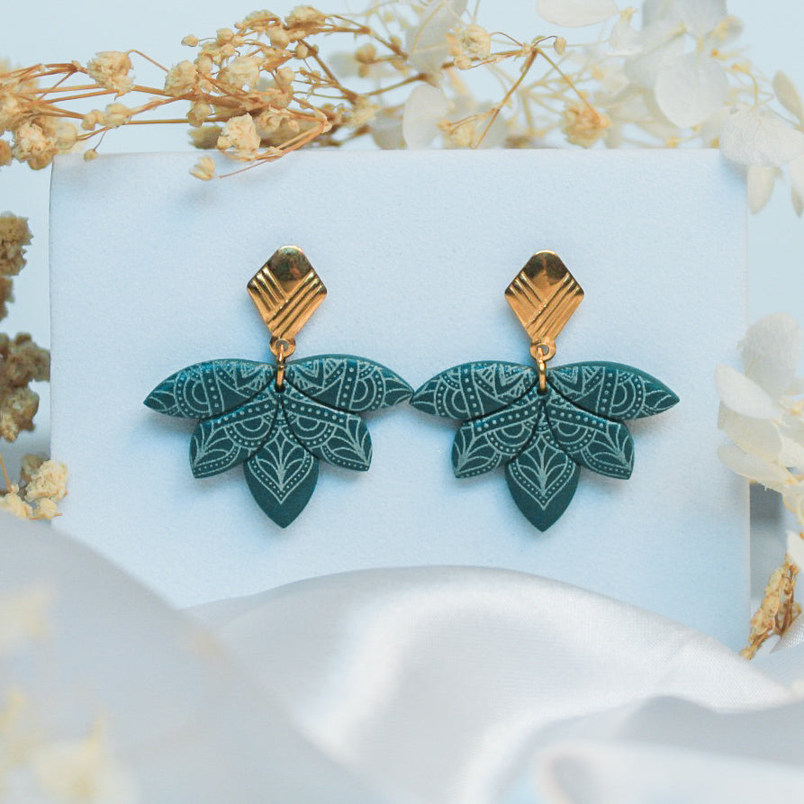 Rustic Lotus Earrings