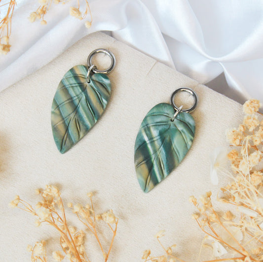 Marbled Long Leaf Earrings