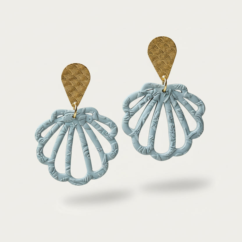 Hollow Statement Seashell Earrings
