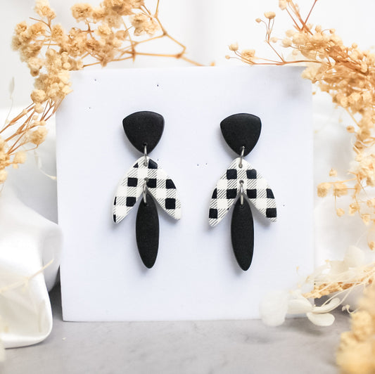 Gingham Petal Earrings