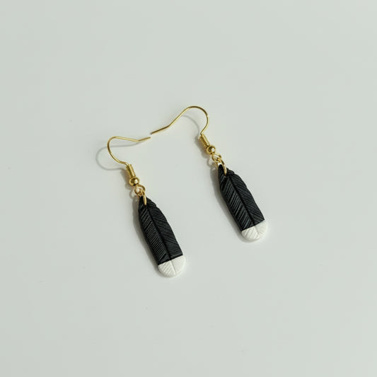 Mini Huia Feather Gold Earrings