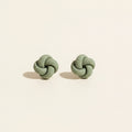 Handmade Sage Knot Stud Earrings — polymer clay stud earrings made in New Zealand by Arias Design Co