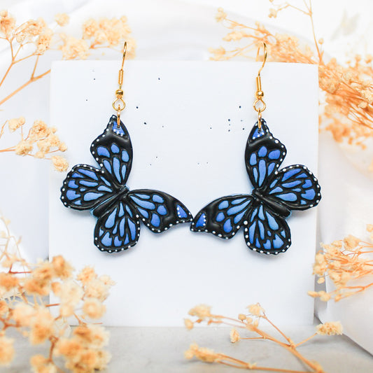Handpainted Butterfly Statement Earrings