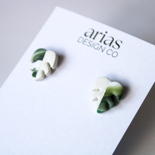 Monstera Split Stud Earrings