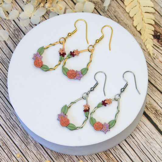 Flower Polymer Clay Earrings | NZ Made Jewellery Arias Design Co