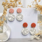 Leaf Print Disc Earrings