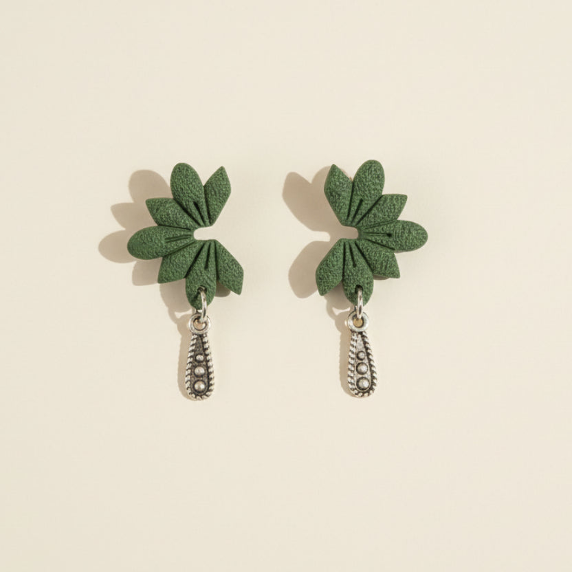 Olive Bloom & Charm Earrings