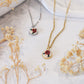 Ivory & Cherry Bouquet Pendant Necklace