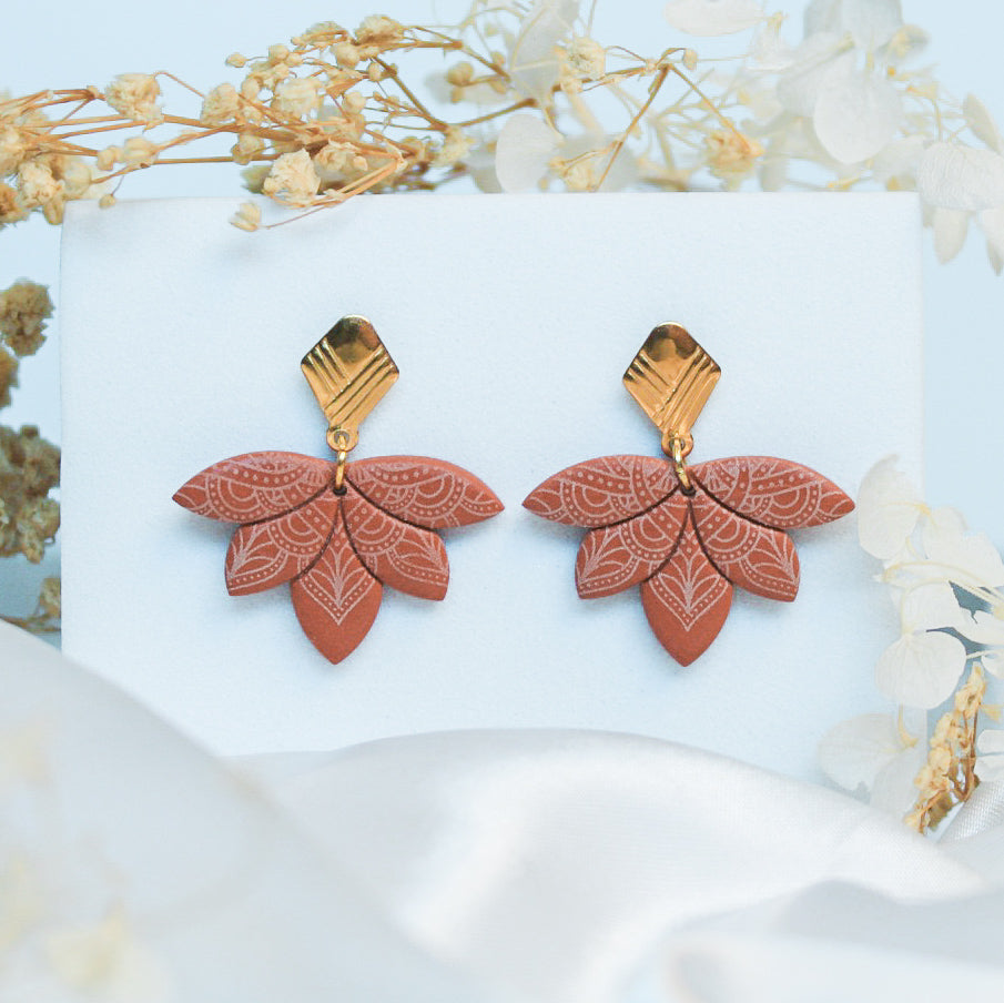 Rustic Lotus Earrings