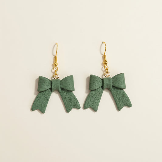 Moss Bow Statement Earrings