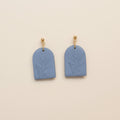 Handmade Periwinkle Wildflower Arch Earrings — polymer clay drop earrings made in New Zealand by Arias Design Co