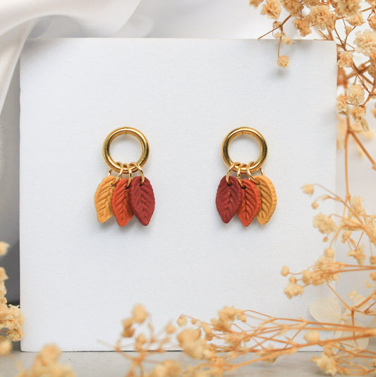 Autumn Leaf Ring Earrings