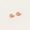 Handmade Peach Flower Stud Earrings — polymer clay stud earrings made in New Zealand by Arias Design Co