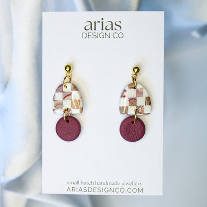 Arch Checkered Earrings
