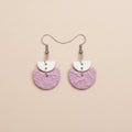 Handmade Lavender Leaf Texture Crescent Earrings — polymer clay earrings made in New Zealand by Arias Design Co