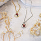 Ivory & Cherry Bouquet Pendant Necklace