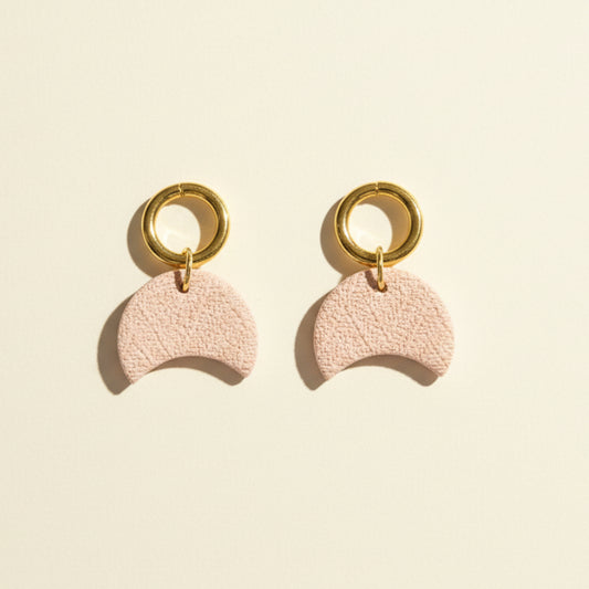 Baby Pink Ring & Moon Earrings