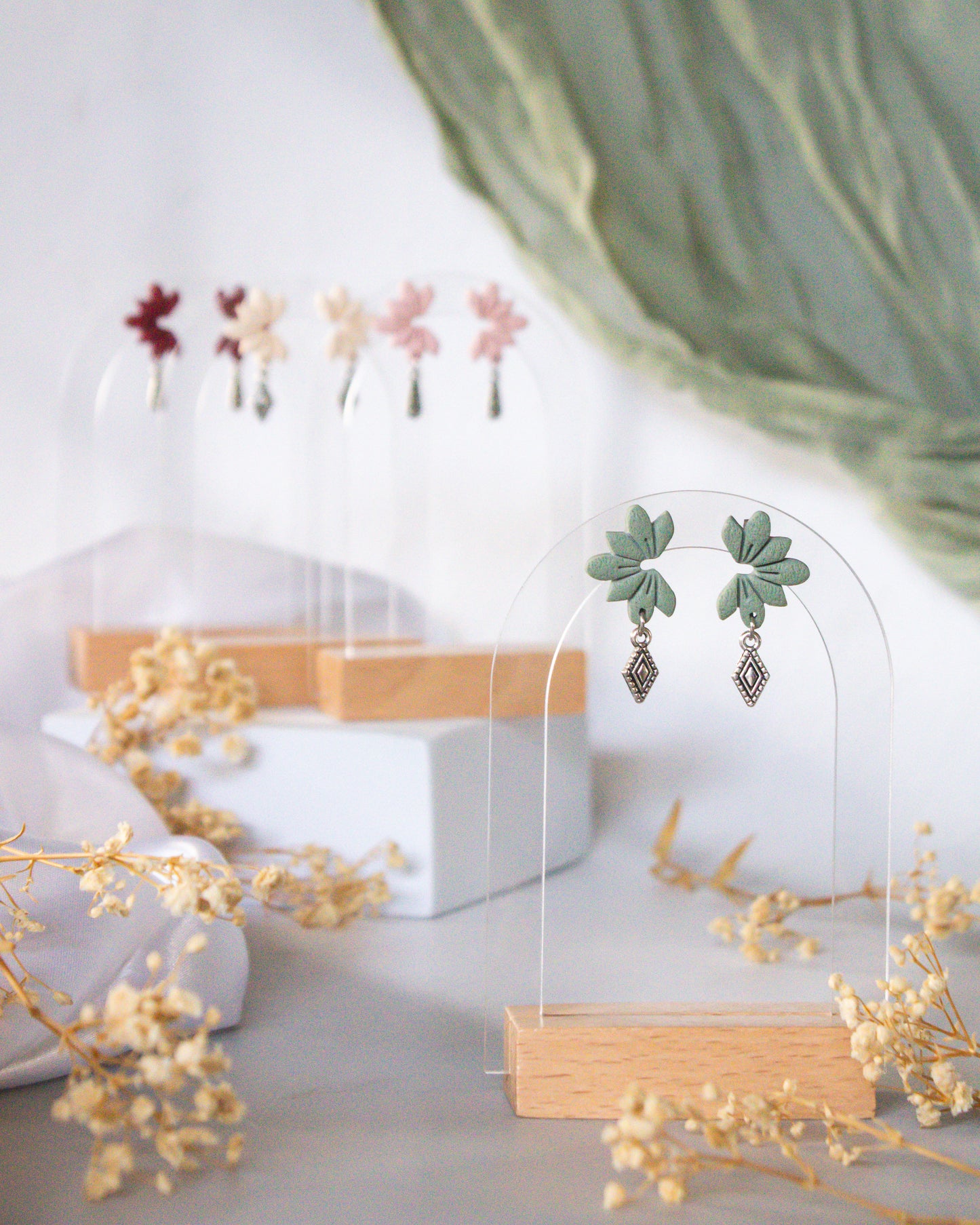 Sage Bloom Stud Earrings
