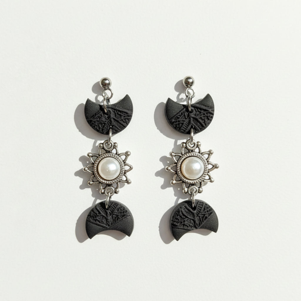 Raven Moon Phase Earrings