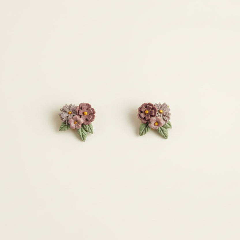 Lavender Mini Bouquet Stud Earrings
