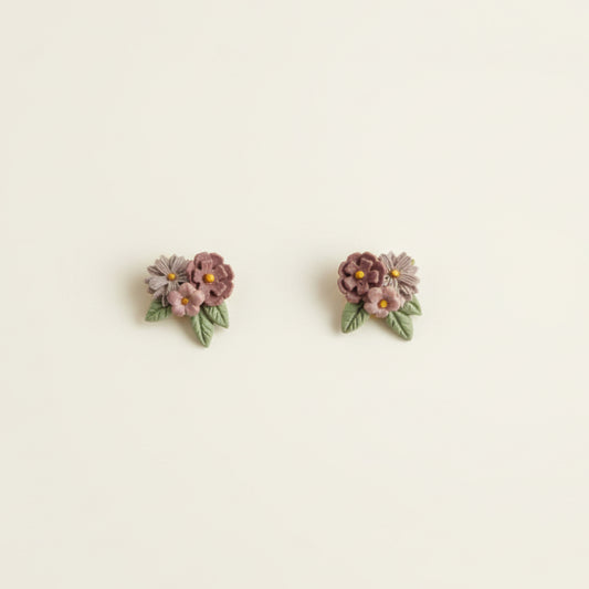 Lavender Mini Bouquet Stud Earrings