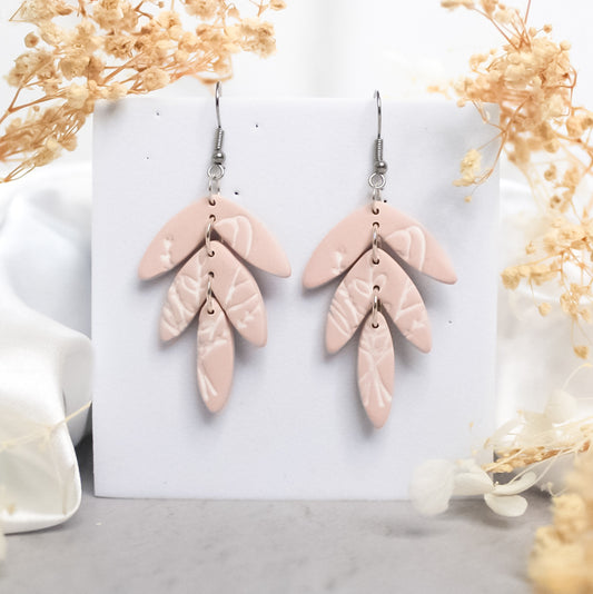 Stamped Petal Trio Earrings