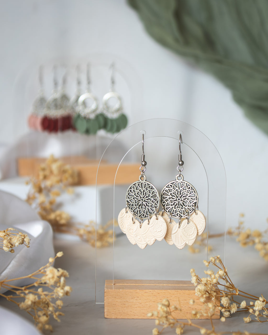 Elegant ivory chandelier earrings handmade in Auckland | unique jewellery gift New Zealand