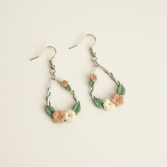 Muted Blush Ivy Droplet Earrings