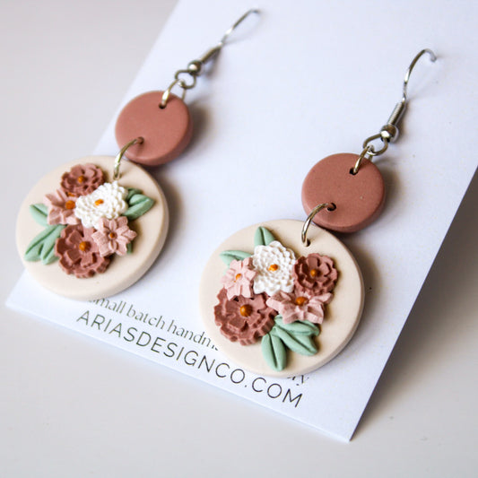 Wildflower Bouquet Earrings - Blush