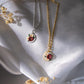 Ivory & Cherry Bouquet Pendant Necklace