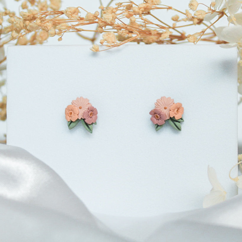 Rustic Mini Bouquet Earrings