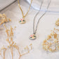 Blush & Ivory Bouquet Pendant Necklace