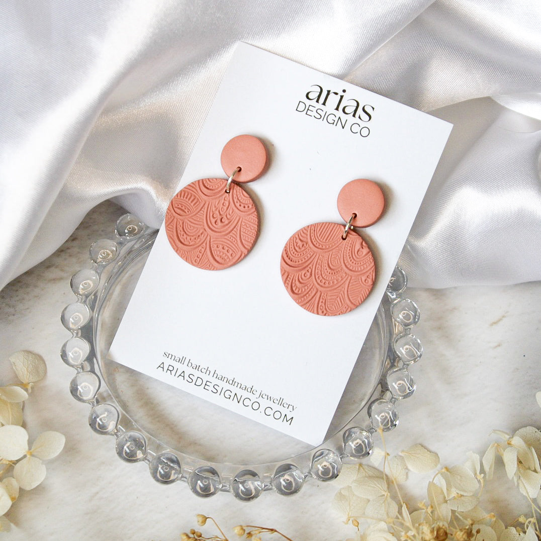 Folk Textured Disc Earrings
