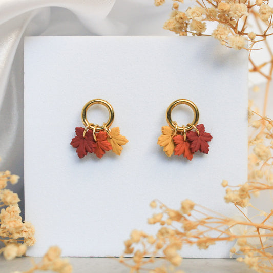 Maple Leaf Ring Earrings