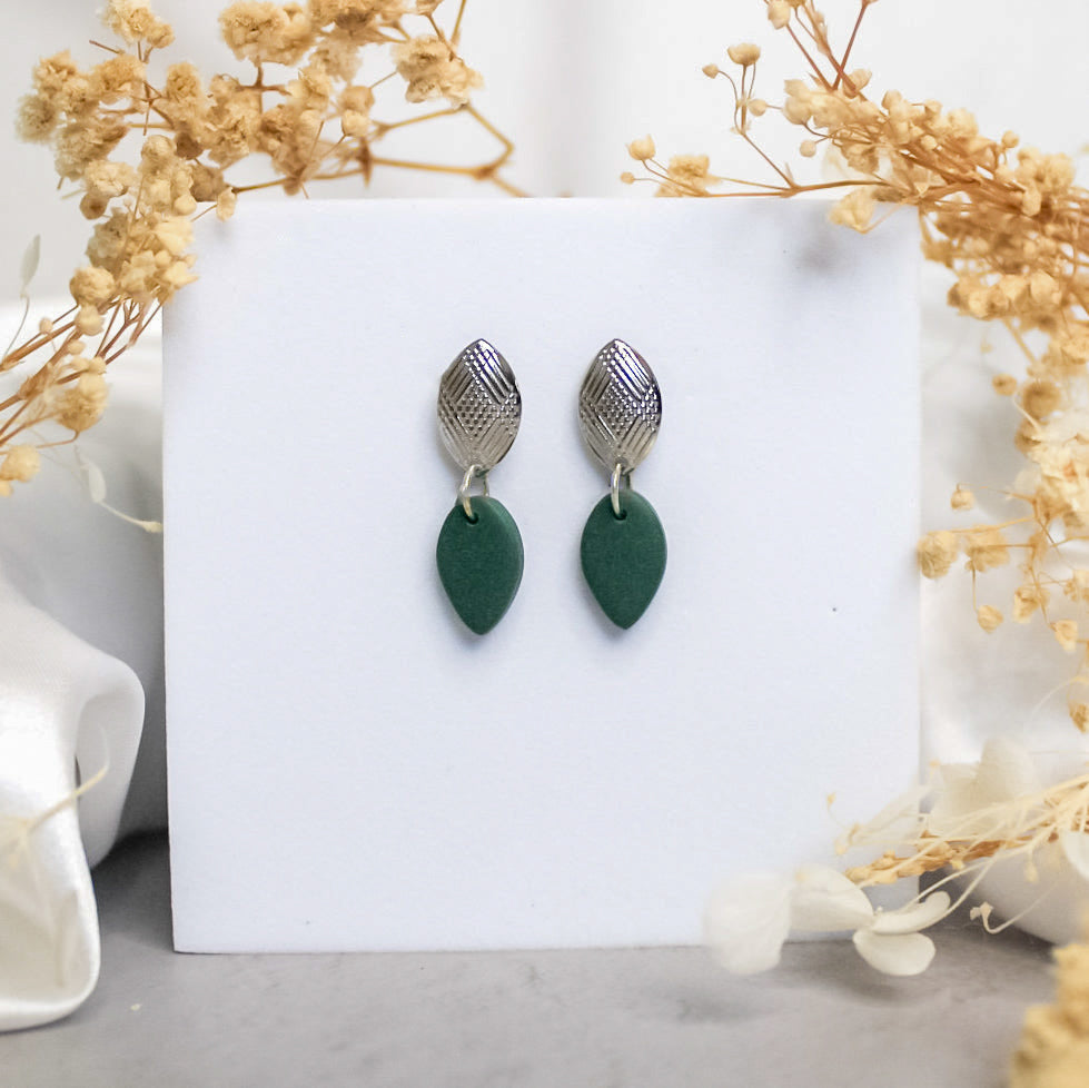 Shield stud polymer clay earrings | Handmade everyday stud earrings online