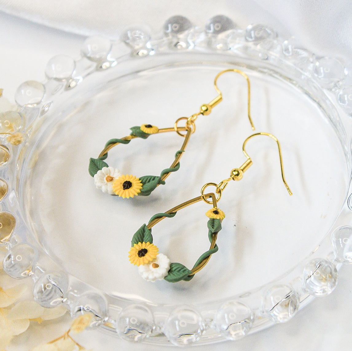 Ivy Droplet Earrings in Gold Stainless Steel | Sunflower Jewellery NZ