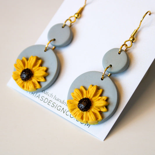 Sunflower Disc Earrings