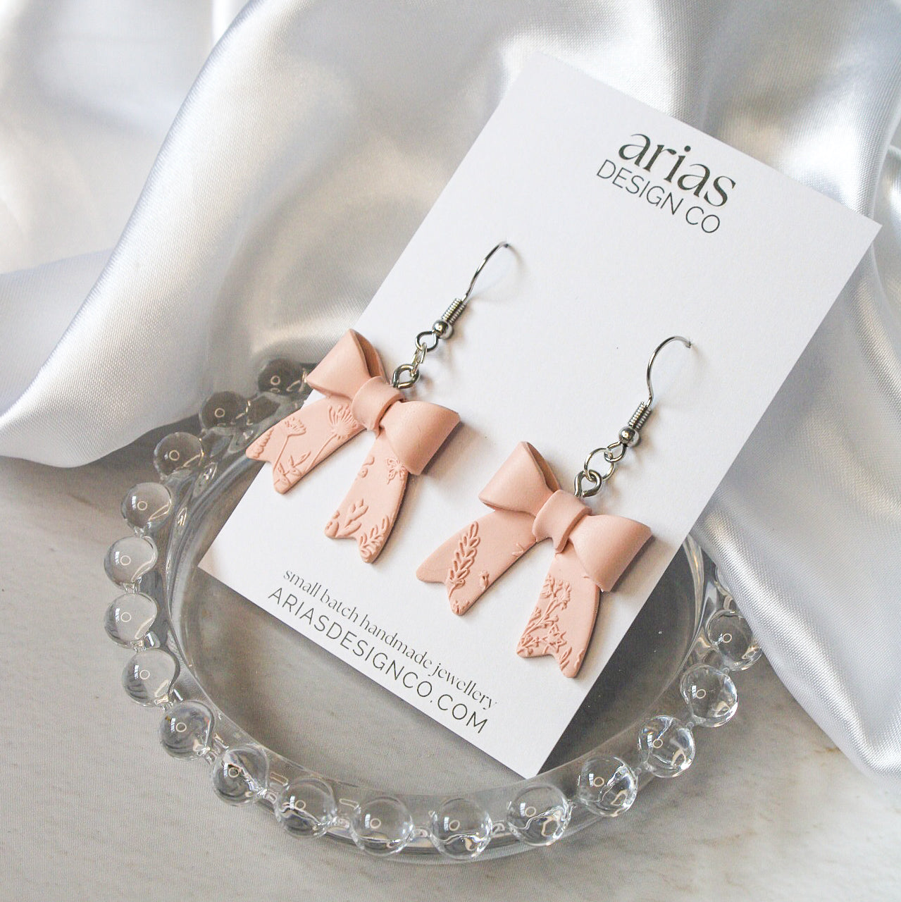 Bow Earrings NZ - Polymer Clay Bow Earrings | Arias Design Co